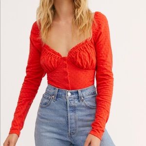 Free People Ladybug Long Sleeve Top XS